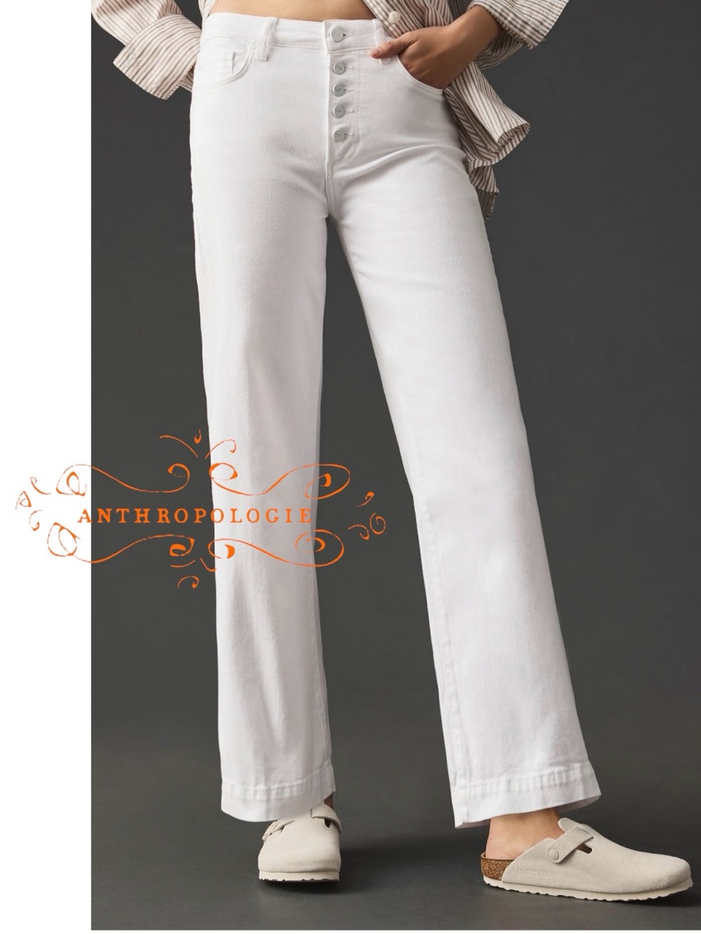 PAIGE Leenah high rise wide leg Ankle Jeans in crisp white size 26 NWT!